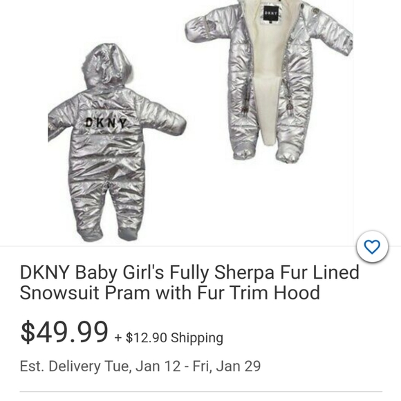 Dkny baby snowsuit silver - Picture 3 of 3